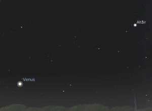 Venus in the southwest at 5.30pm on December 31st